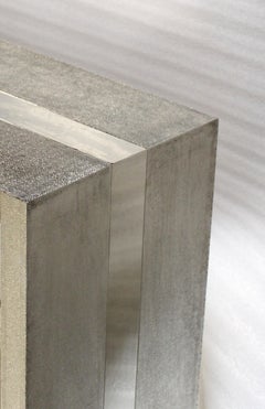 Rectangular Console White Bronze Clad Over MDF by Stephanie Odegard