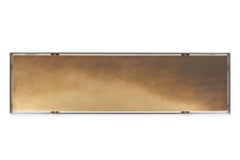 Rectangular console table in steel and brass. Contemporary work.
