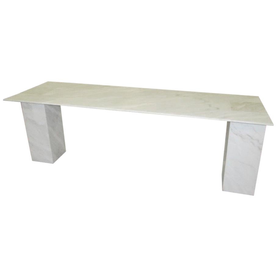 Rectangular Console Table in White Stone by Kreoo For Sale