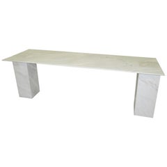 Rectangular Console Table in White Stone by Kreoo