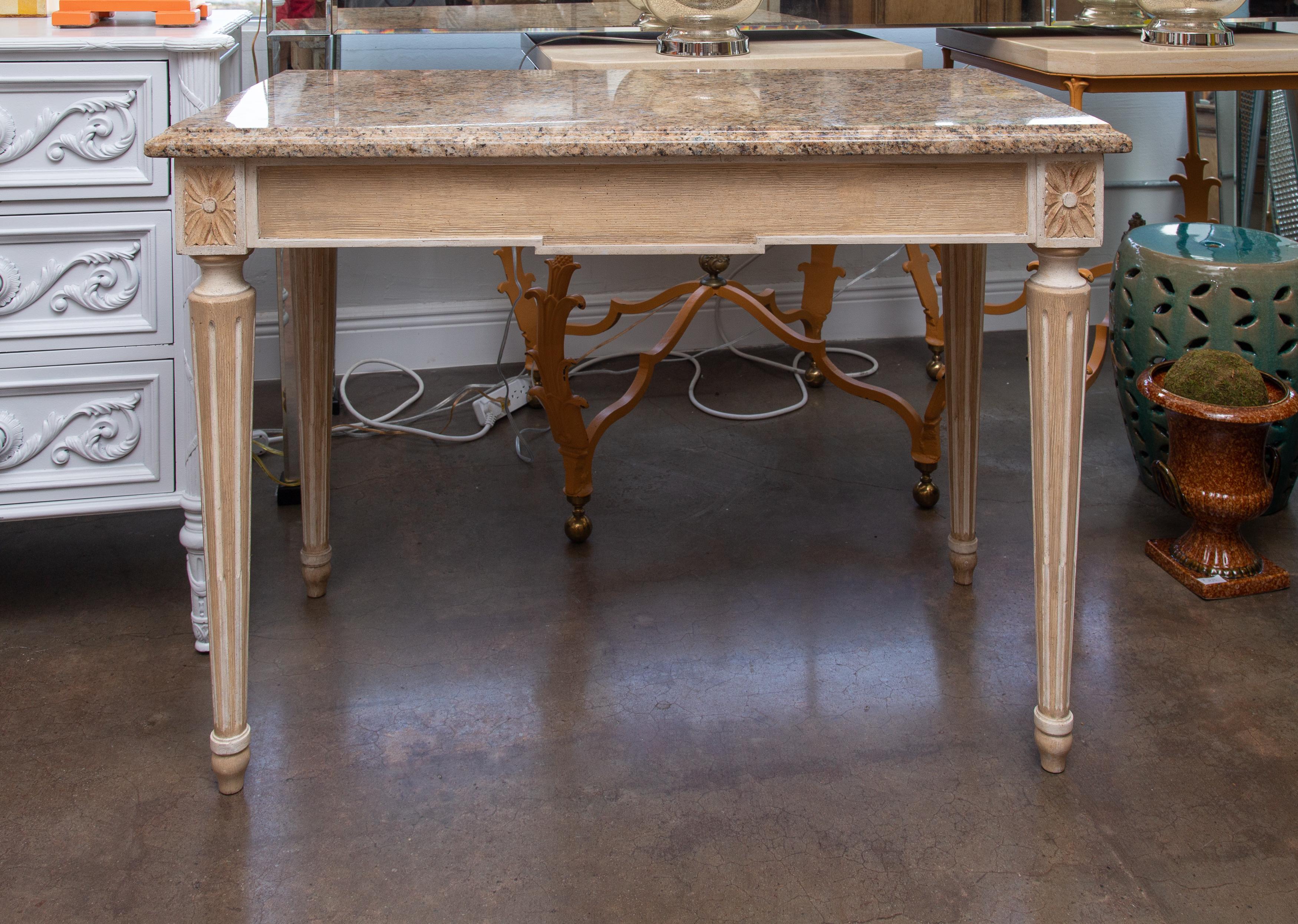 Other Rectangular Console with Marble Top For Sale
