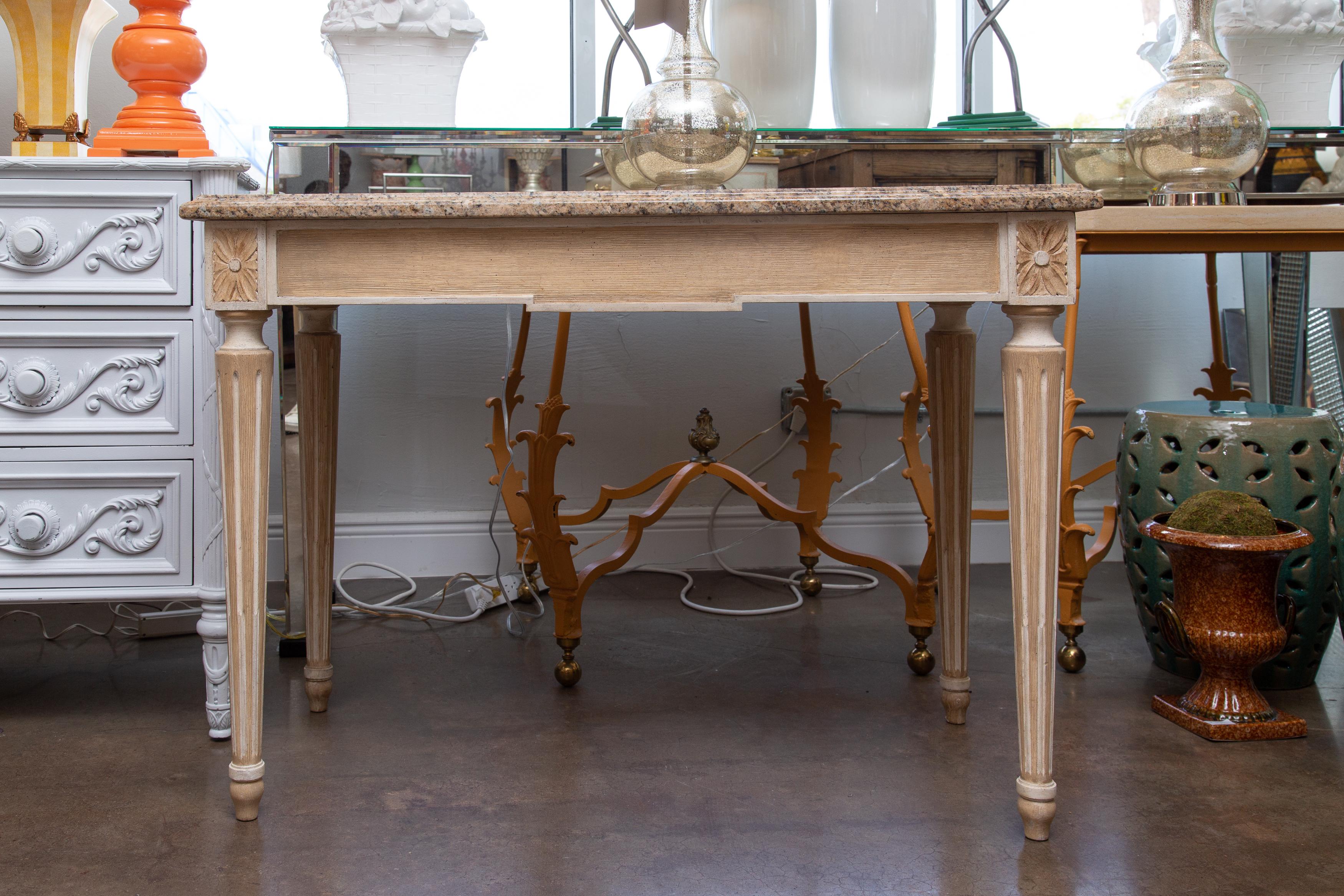 Rectangular Console with Marble Top For Sale 2