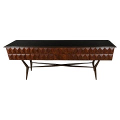 Rectangular console with reverse diamond design