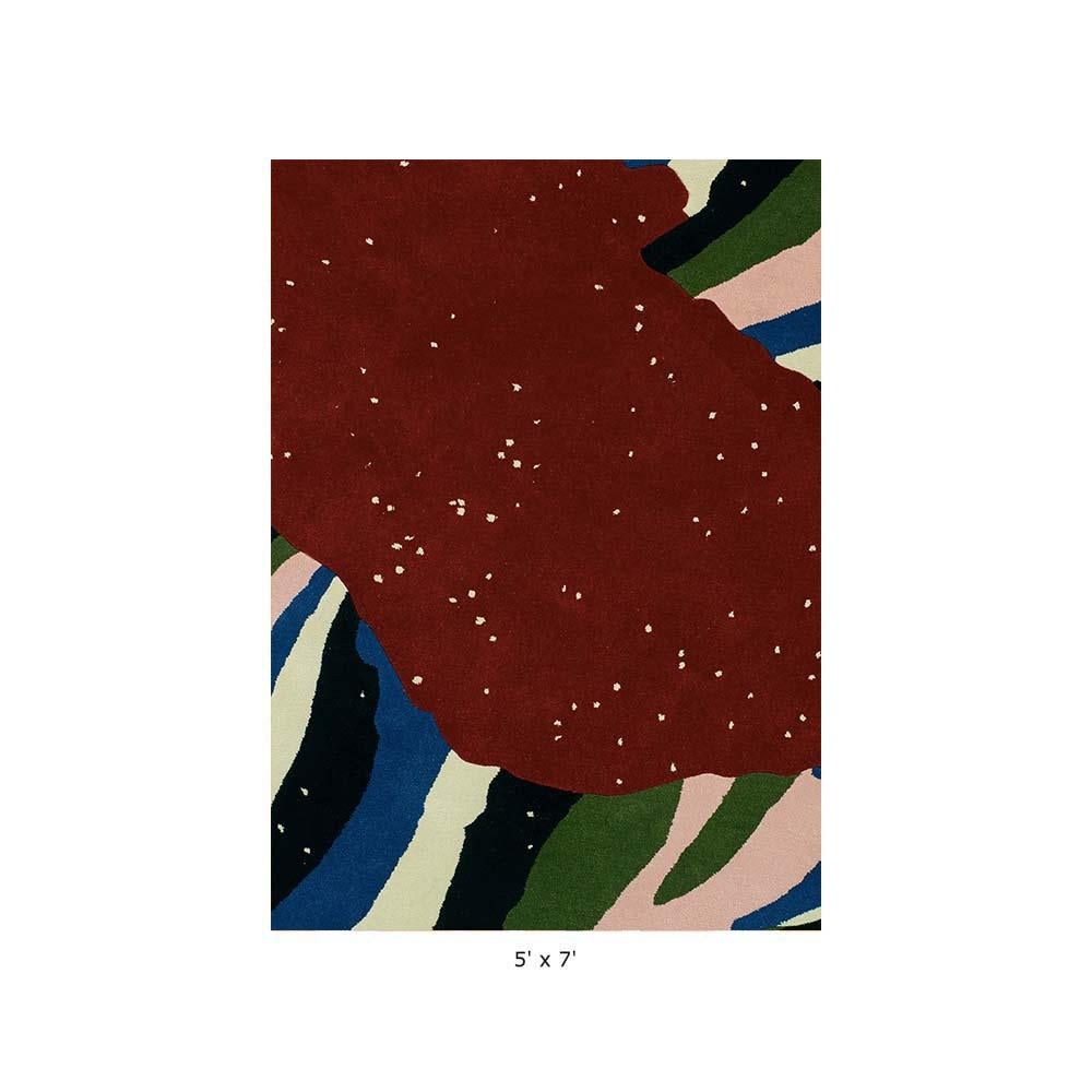 Rectangular Cosmos rug by Cody Hoyt and kinder Modern in 100% New Zealand wool

Designed by Cody Hoyt and Lora Appleton
100% New Zealand wool
Hand tufted and hand cut
Measures: 4' x 6'

Also available:
5' x 7' - $3,500.00
6' x 9' -
