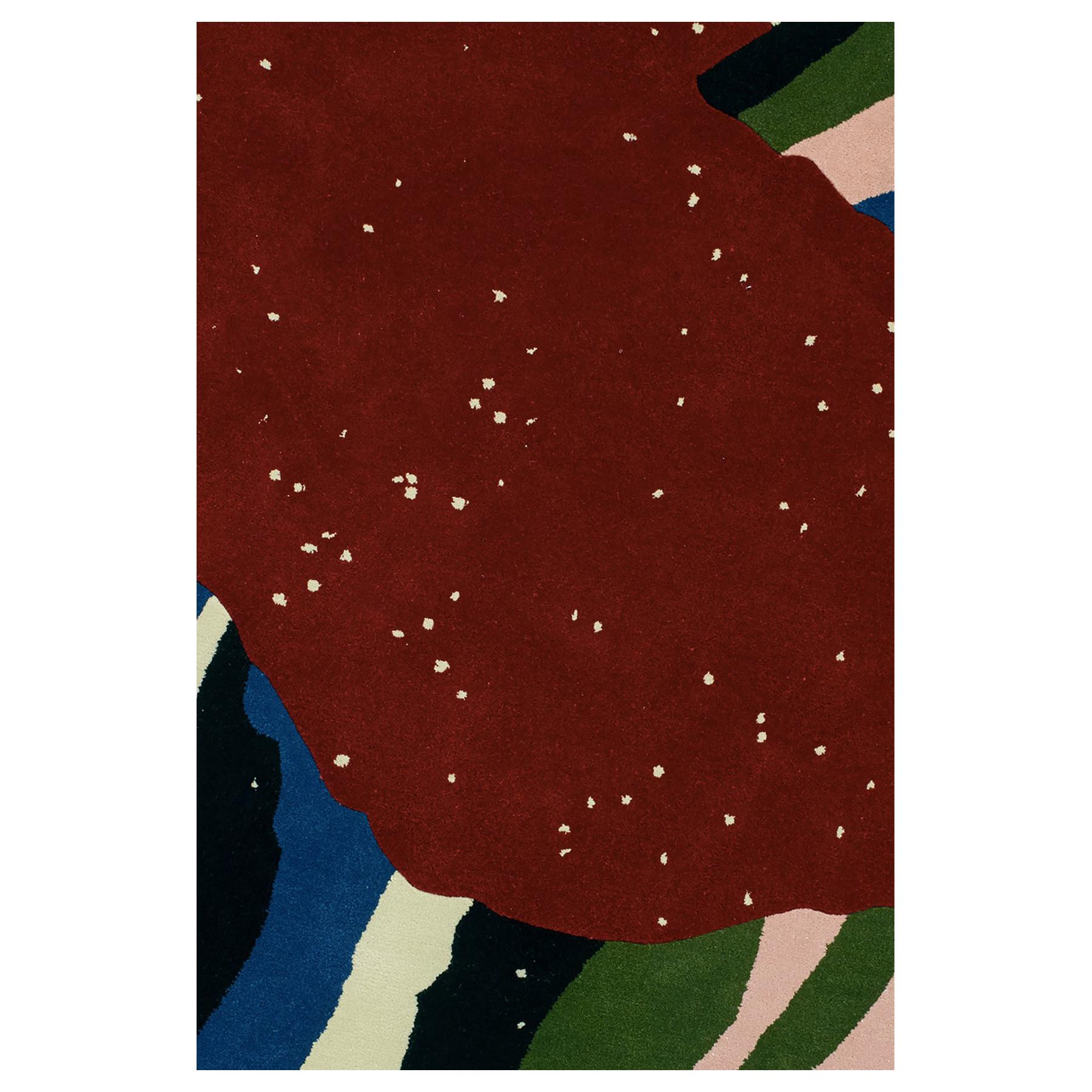 Rectangular Cosmos Rug by Cody Hoyt and kinder Modern in 100% New Zealand Wool For Sale