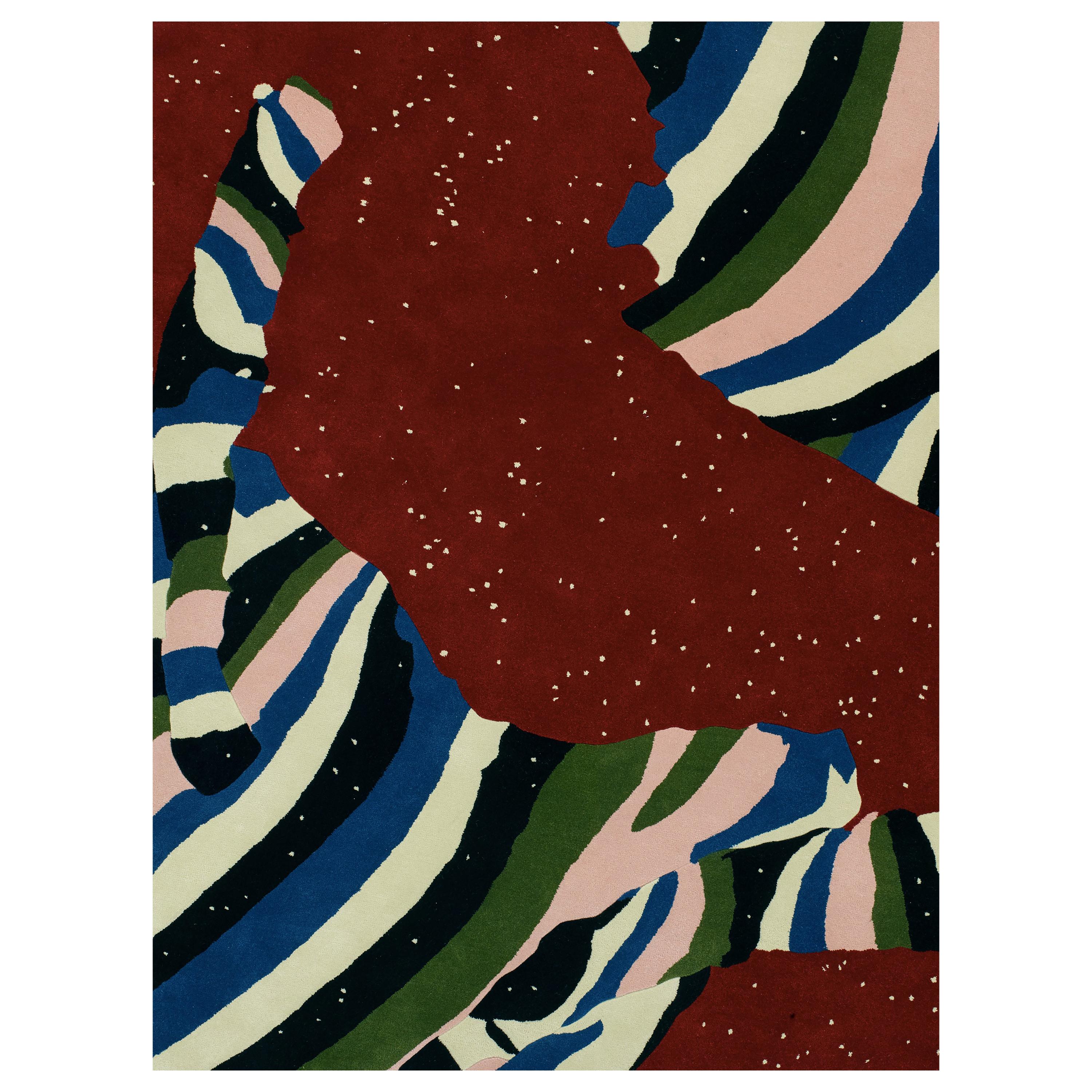 Rectangular Cosmos Rug by Cody Hoyt and Kinder Modern in 100% New Zealand Wool For Sale