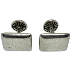 Retro Rectangular Cufflinks in Sterling Silver by Barry Kieselstein-Cord