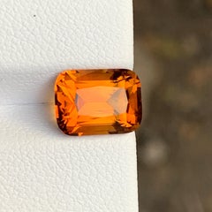 Rectangular Cushion Cut Vivid Orange Madeira Citrine for Bespoke Jewelry 9mm