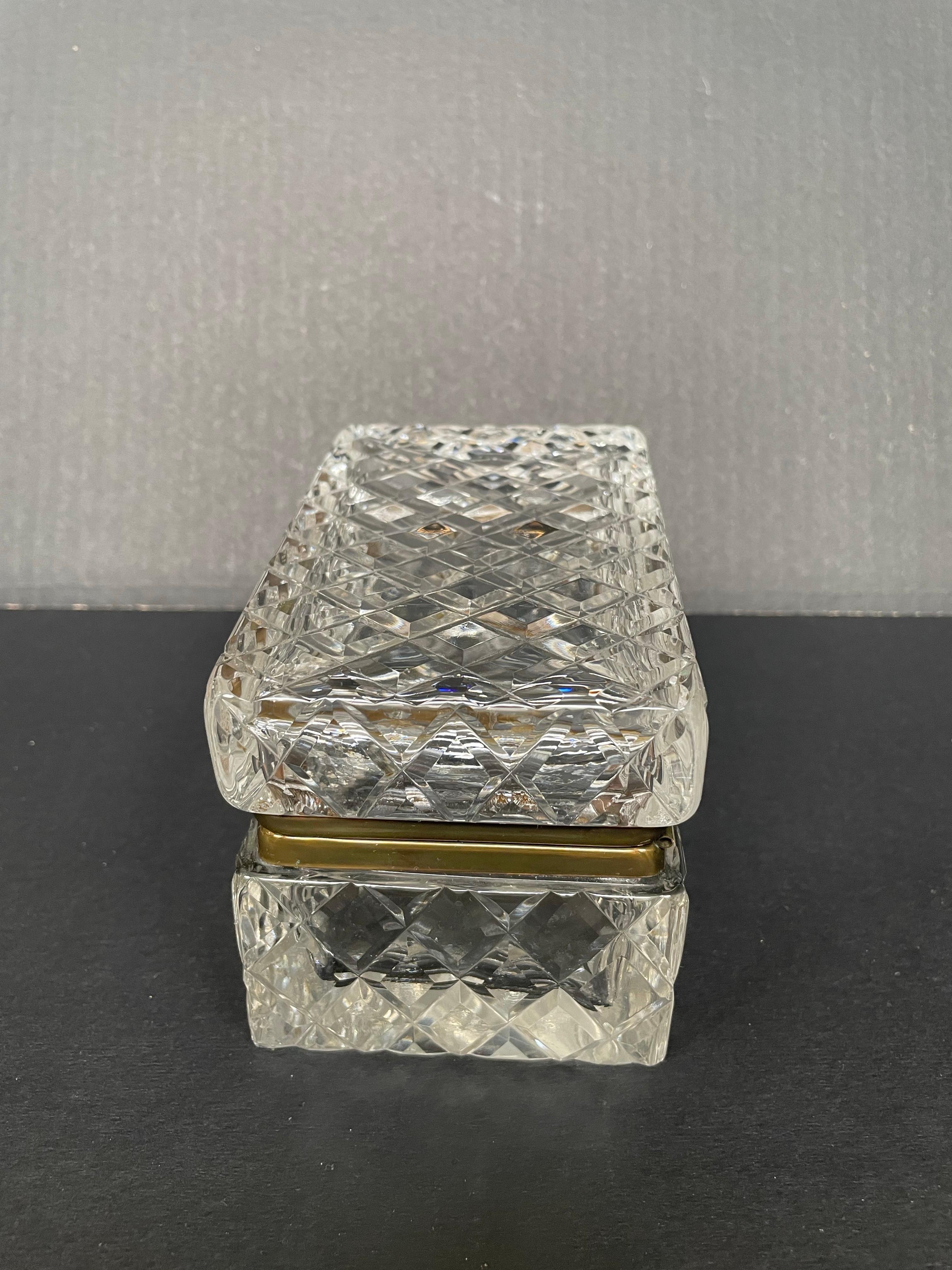 Rectangular cut glass casket box For Sale 2