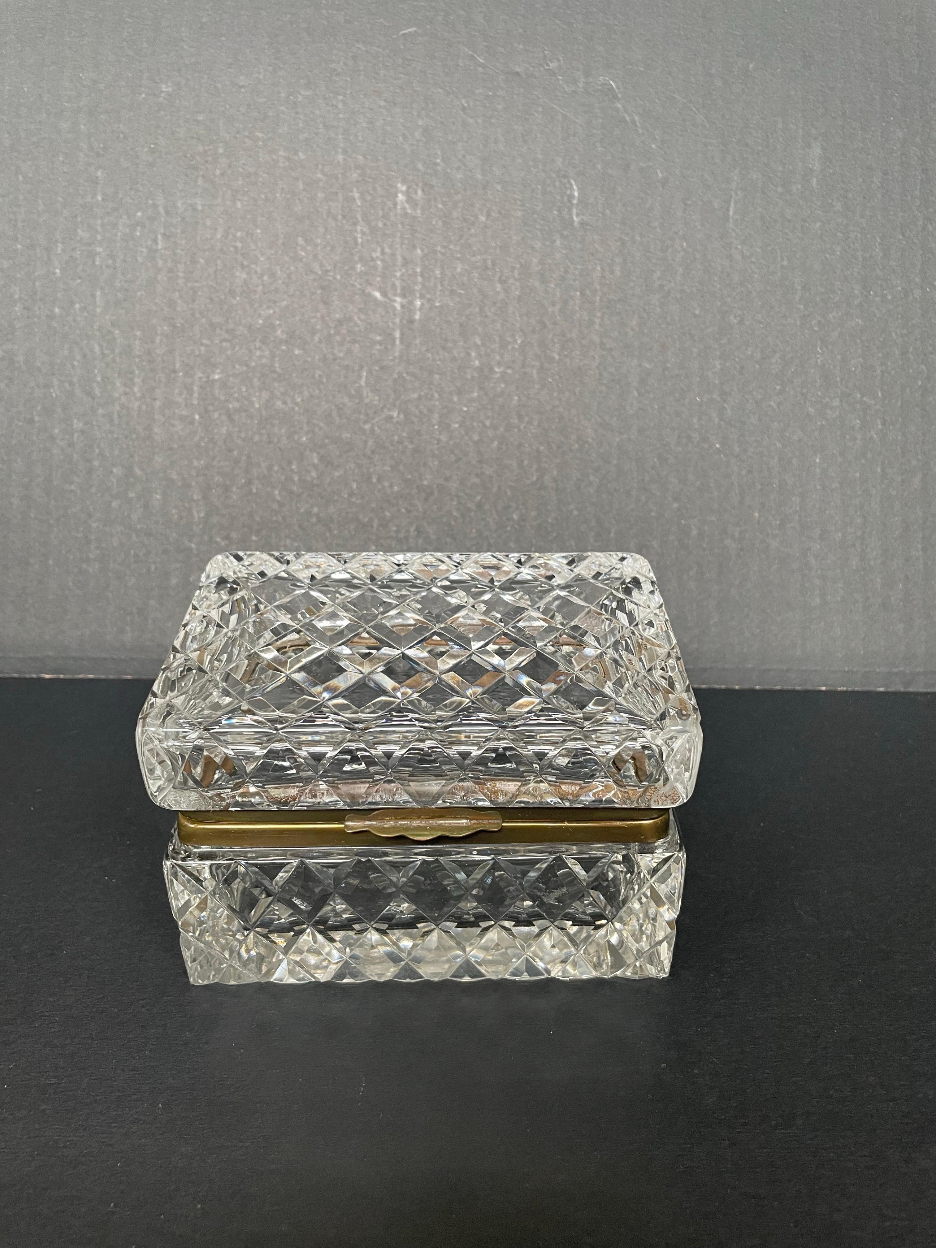 Rectangular cut glass casket box
