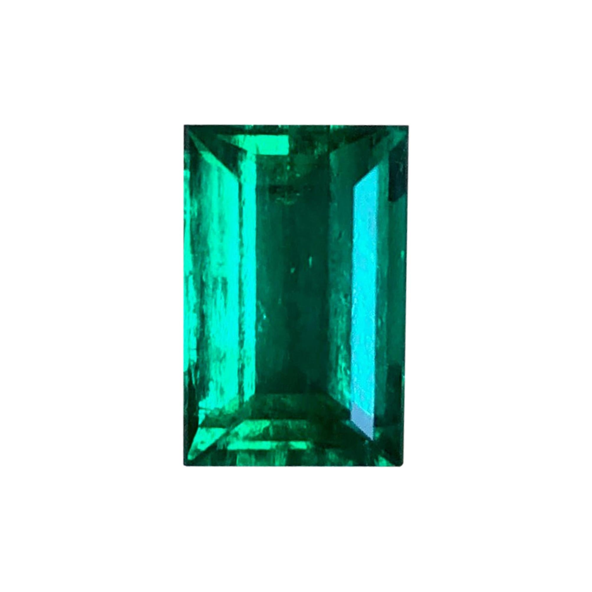 Rectangular Cut GRS Minor Oil "Old Mine" 2.8 Carat Colombian Emerald For Sale