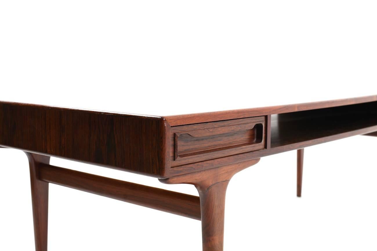 Rectangular Danish Rosewood Sofa Table with Two Drawers For Sale 7