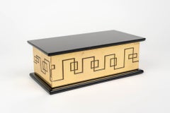 Rectangular Decorative Box in Solid Brass and Lacquered Wood, Italy 1970s