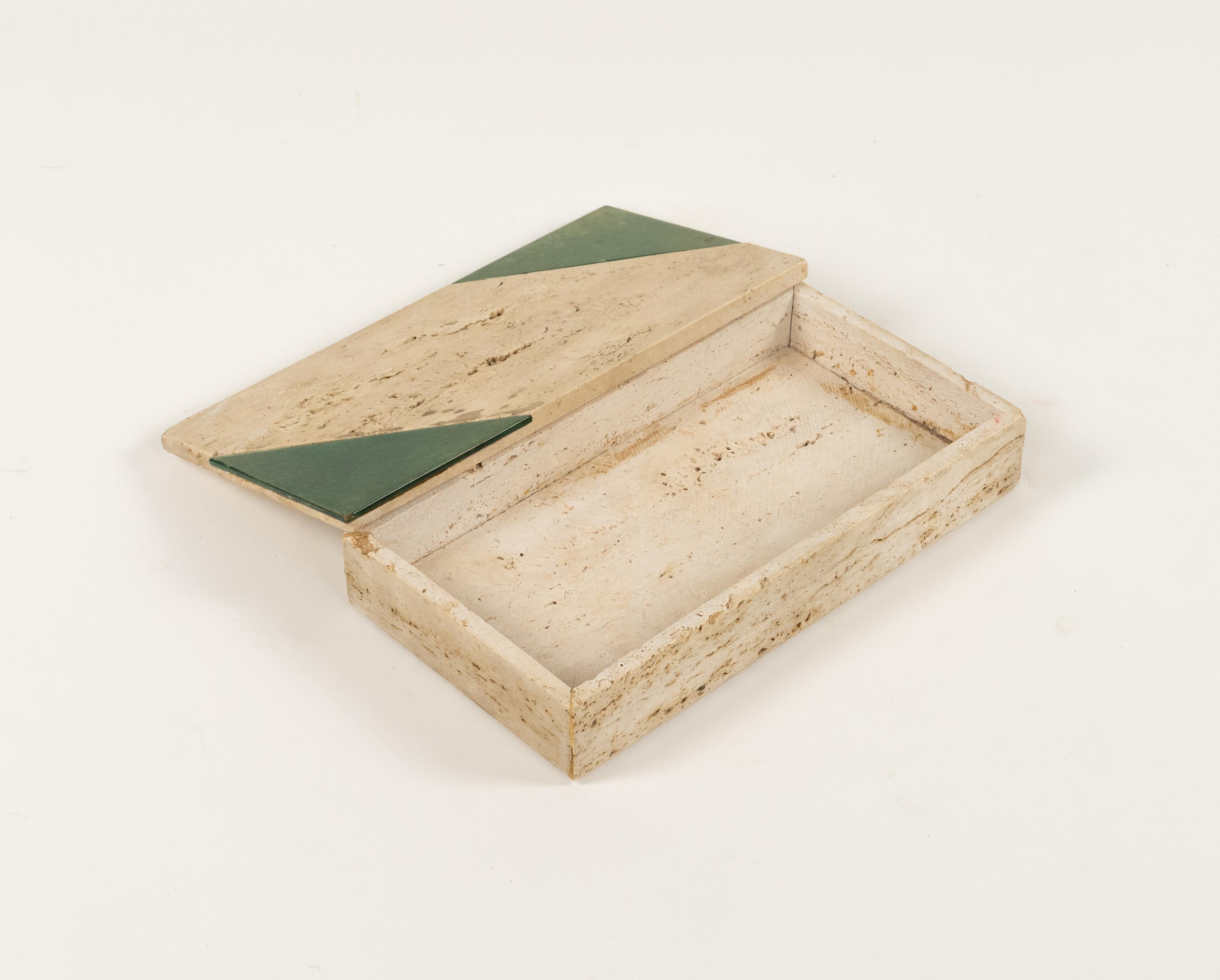 Rectangular Decorative Box in Travertine Fratelli Mannelli Style, Italy 1970s For Sale 10