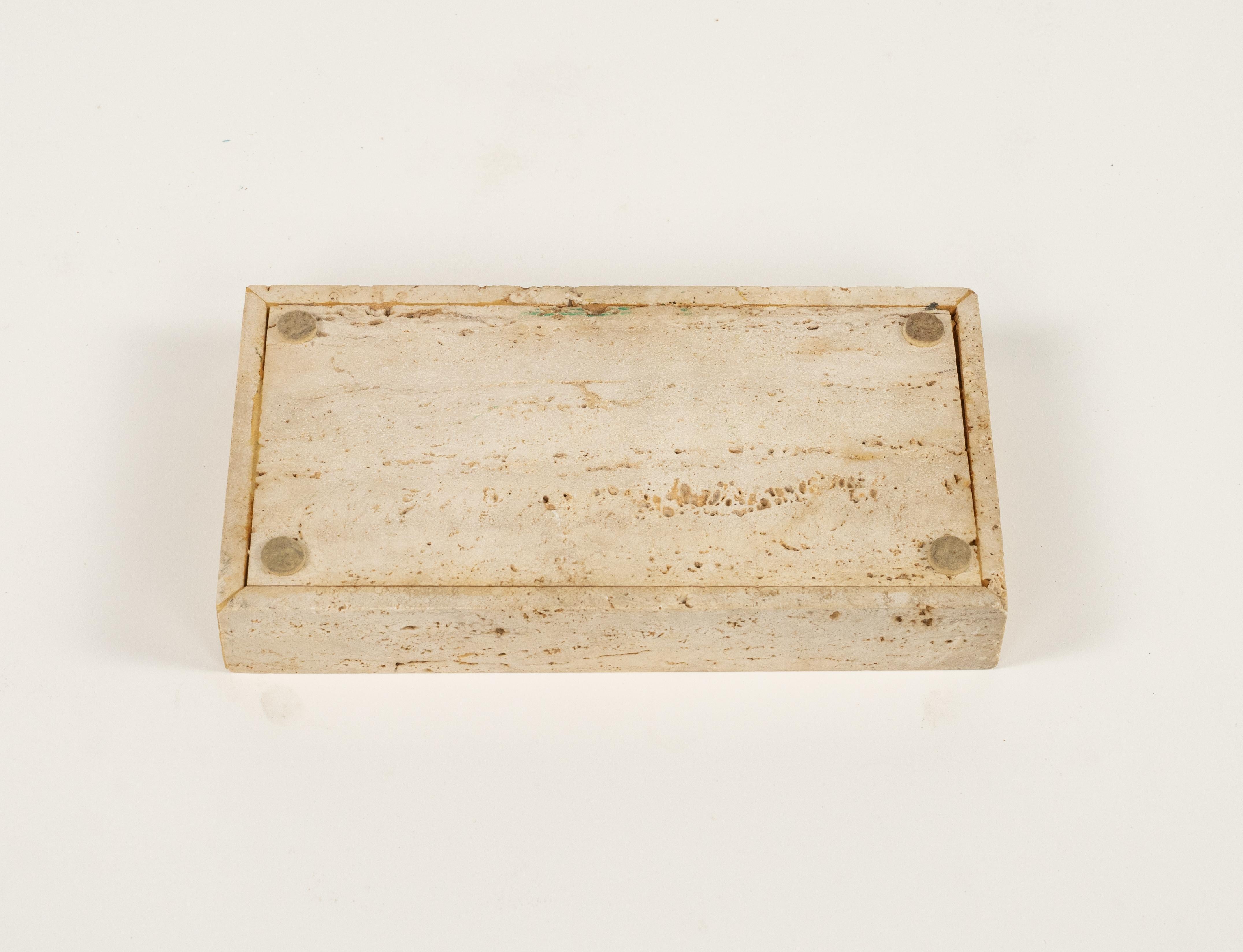 Rectangular Decorative Box in Travertine Fratelli Mannelli Style, Italy 1970s For Sale 12