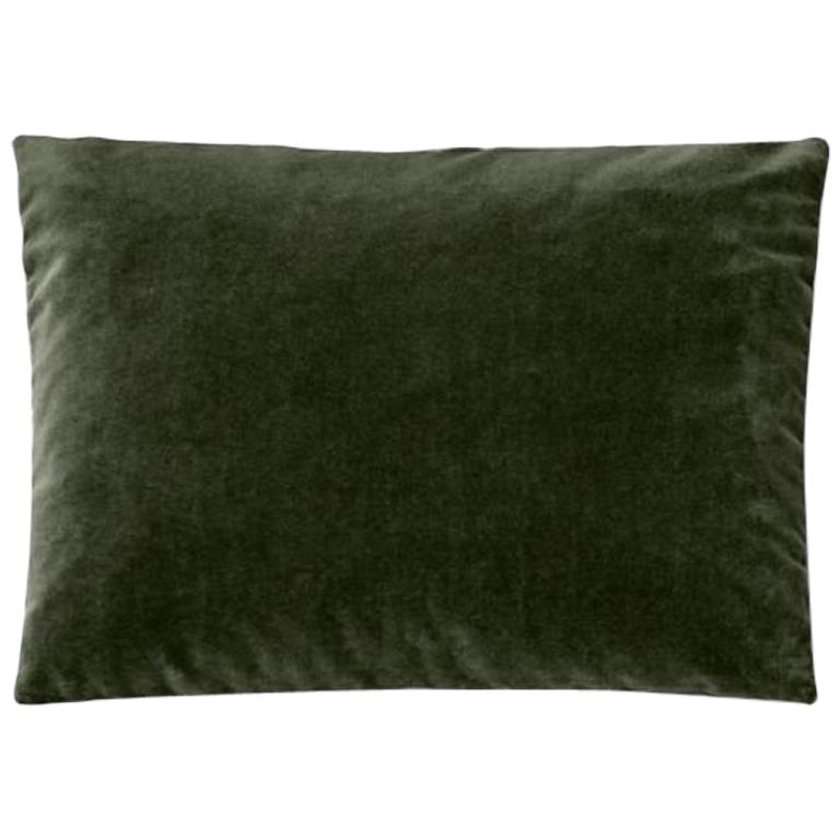 Rectangular Decorative Cushion in Olive Green Velvet Molteni&C - made in Italy For Sale