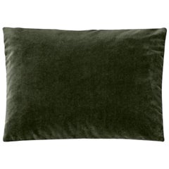 Rectangular Decorative Cushion in Olive Green Velvet Molteni&C - made in Italy