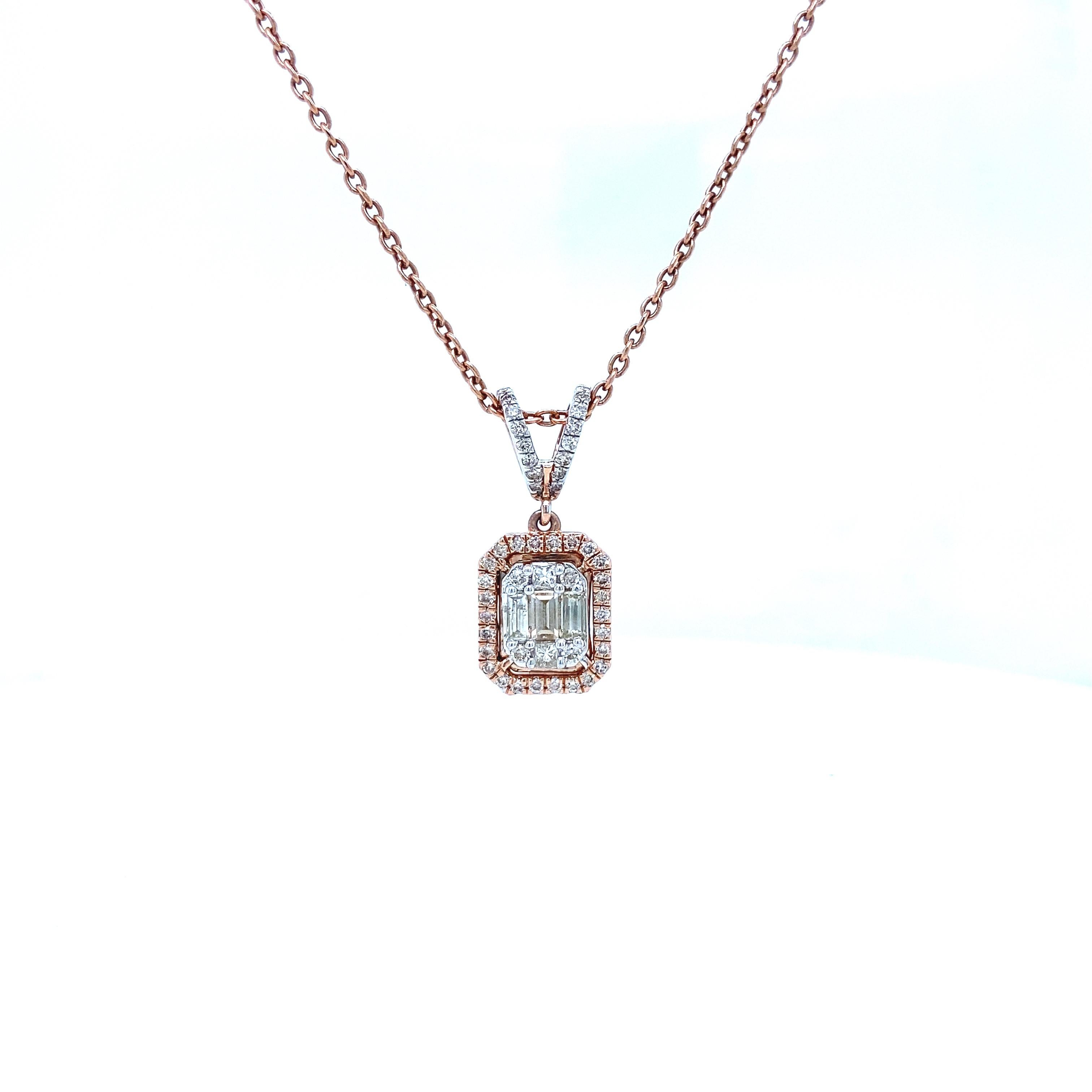 Introducing our Rectangular Design Fancy Diamonds Pendant Necklace, a striking fusion of modern elegance and timeless luxury. Crafted in opulent 18K solid gold, the pendant features an exquisite arrangement of fancy diamonds, including captivating