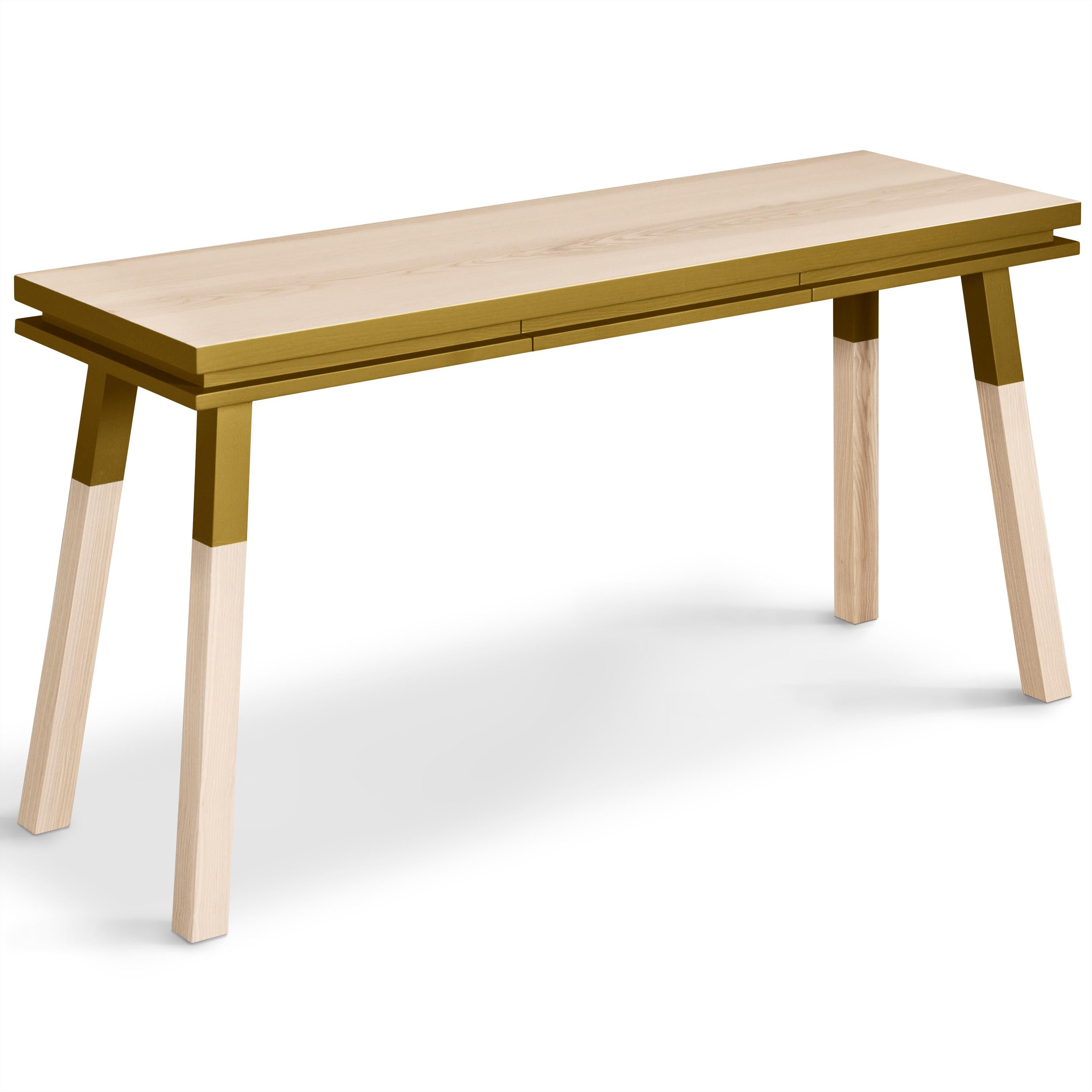 Hand-Crafted Rectangular Desk Table, Scandinavian Design by Eric Gizard, Paris, 11 Colours For Sale