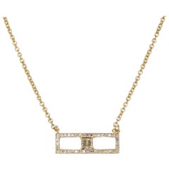 Rectangular Diamond Bar Necklace