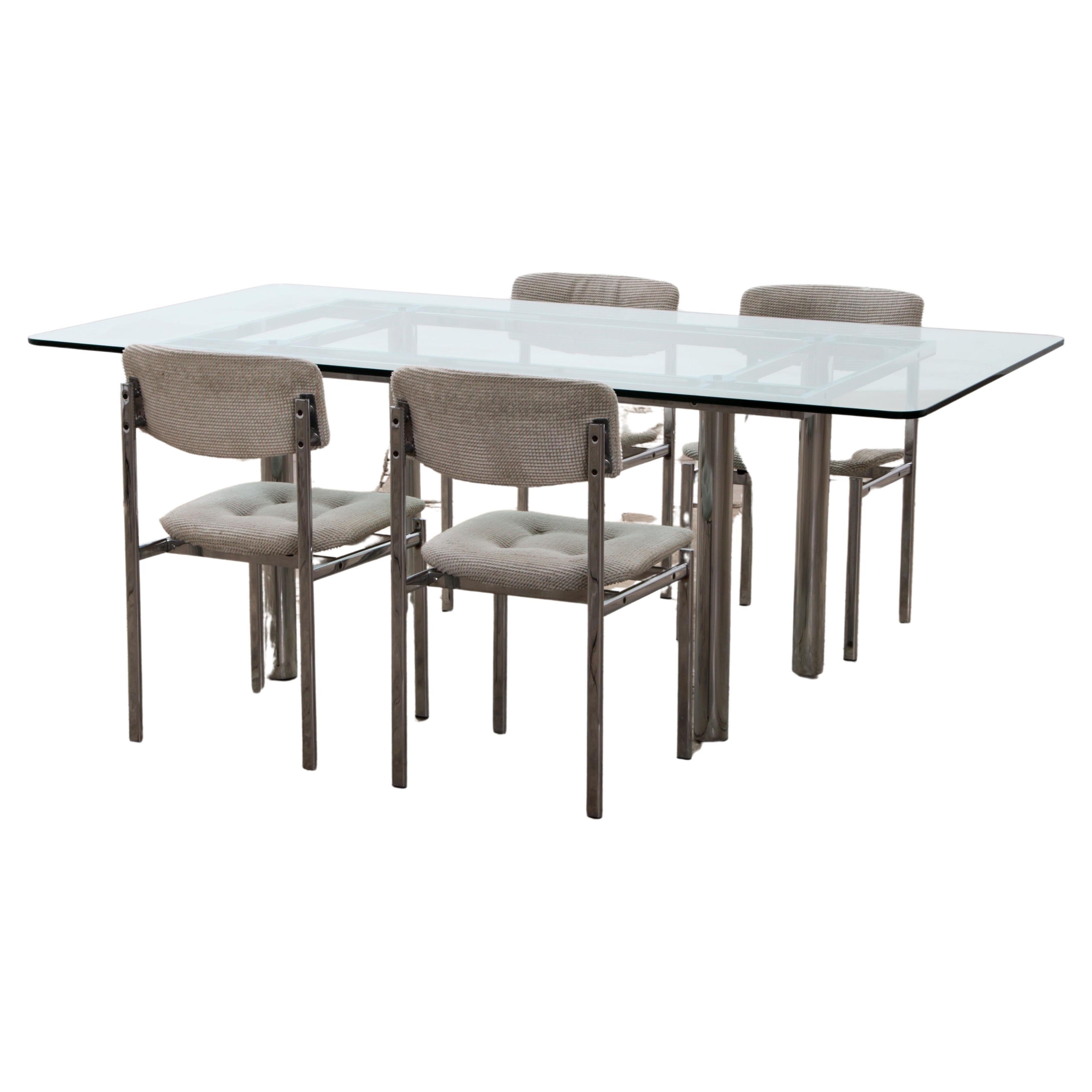 Rectangular Dining Table "Andrè" with Chairs - Design classic from the 1960s For Sale