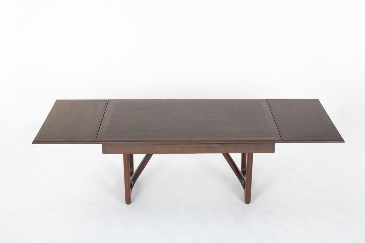 Rectangular Dining Table by Guillerme And Chambron In Oak 1950 For Sale 1