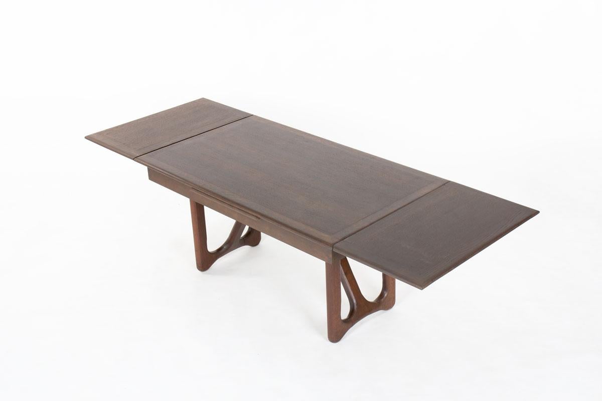 Rectangular Dining Table by Guillerme And Chambron In Oak 1950 For Sale 2