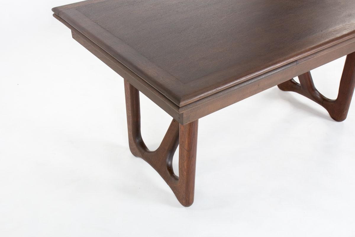 Rectangular Dining Table by Guillerme And Chambron In Oak 1950 For Sale 3