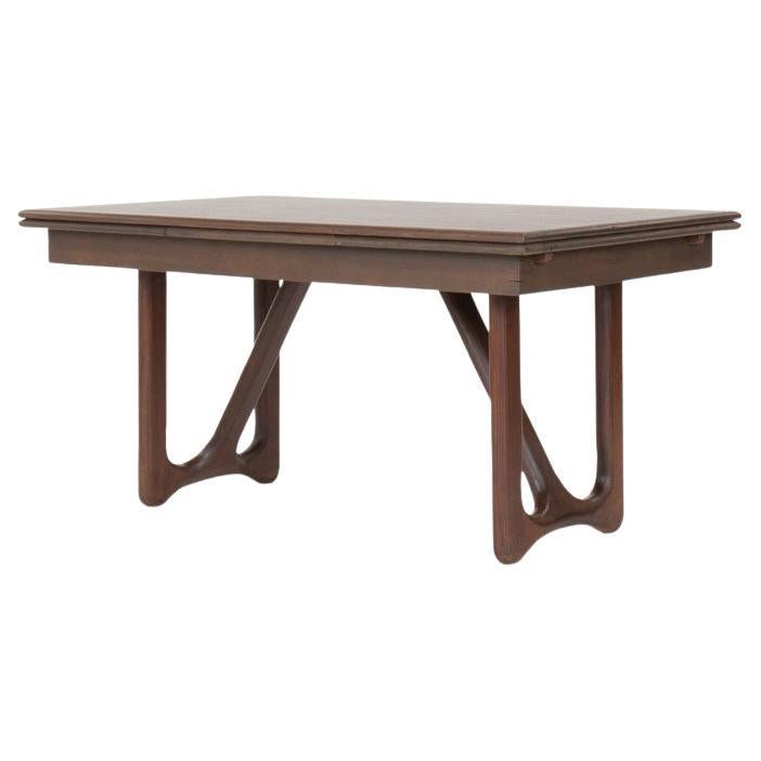 Table de salle à manger rectangulaire par Guillerme and Chambron en Oak 1950