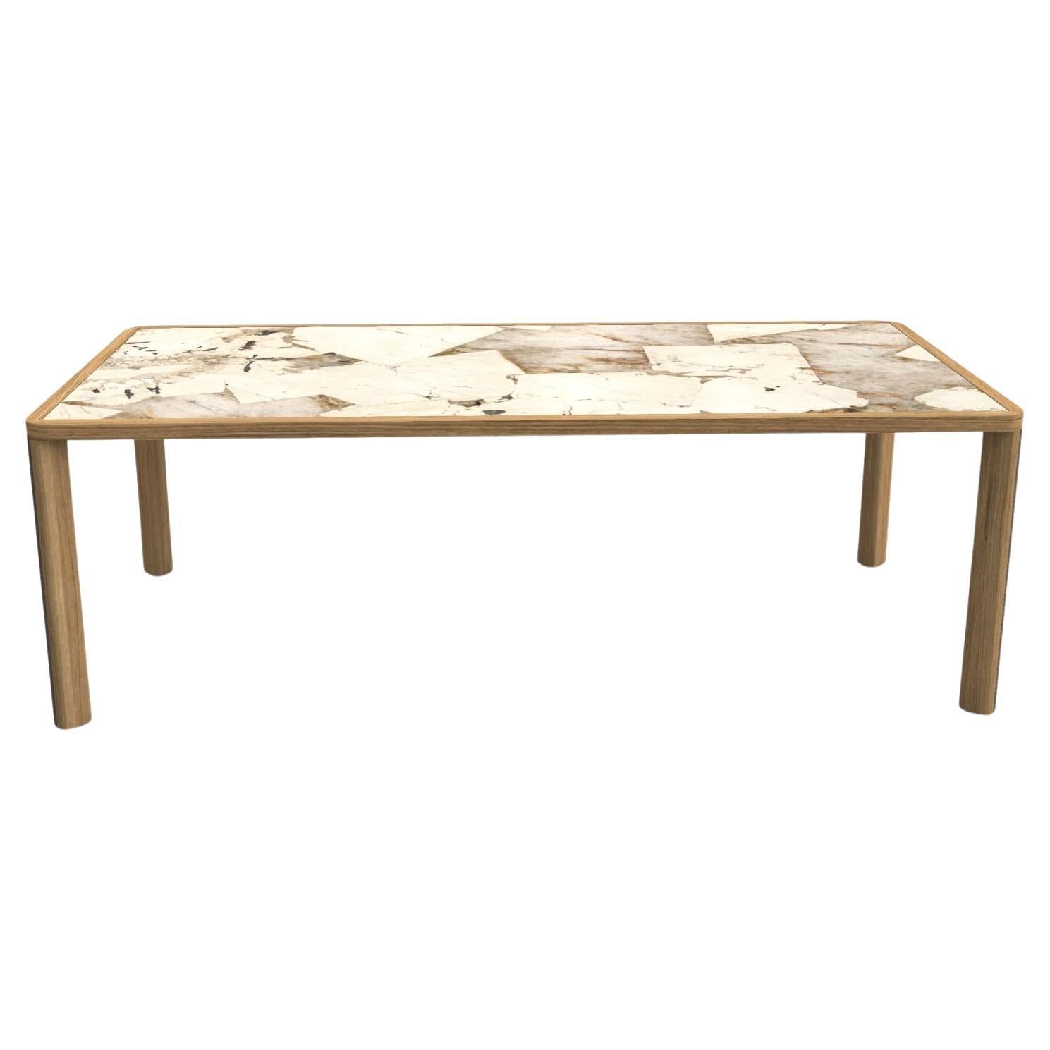 Rectangular Oak Dining Table with Ceramic Patagonia Top