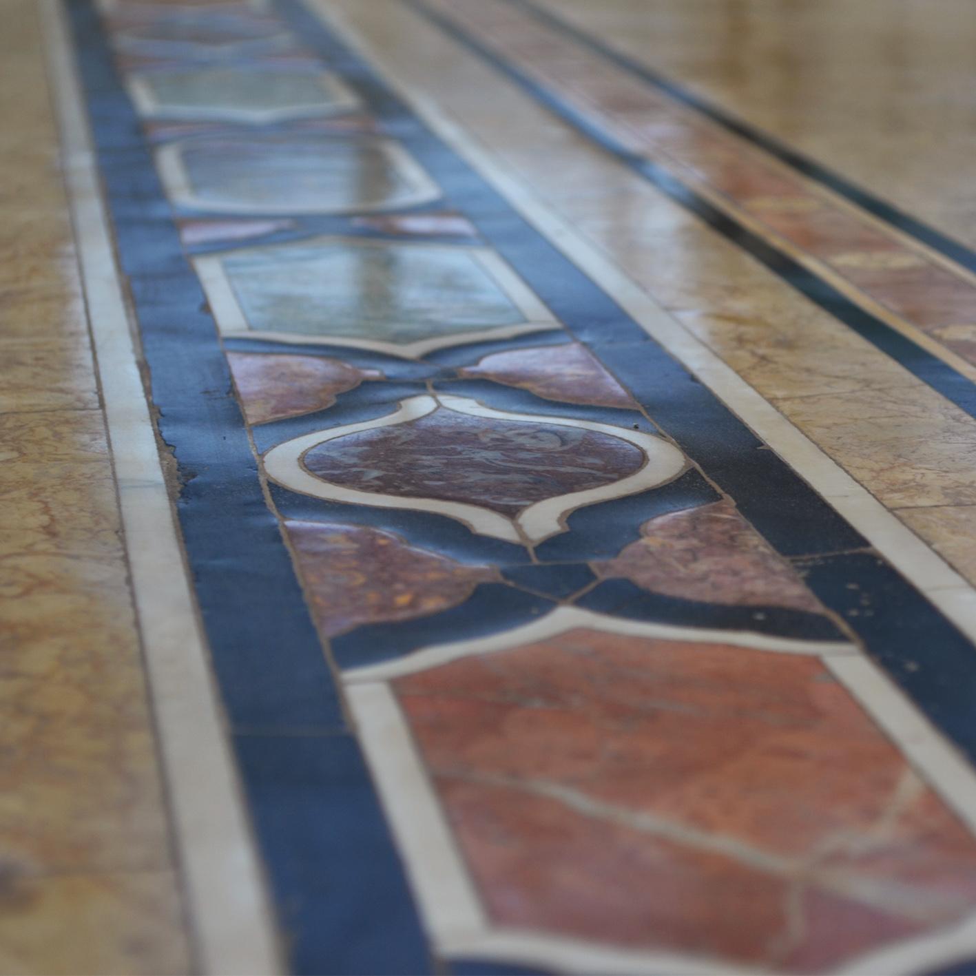 Classical Roman Rectangular Dining Table Inalied Marbles Wrought Iron Details Antique Finishing