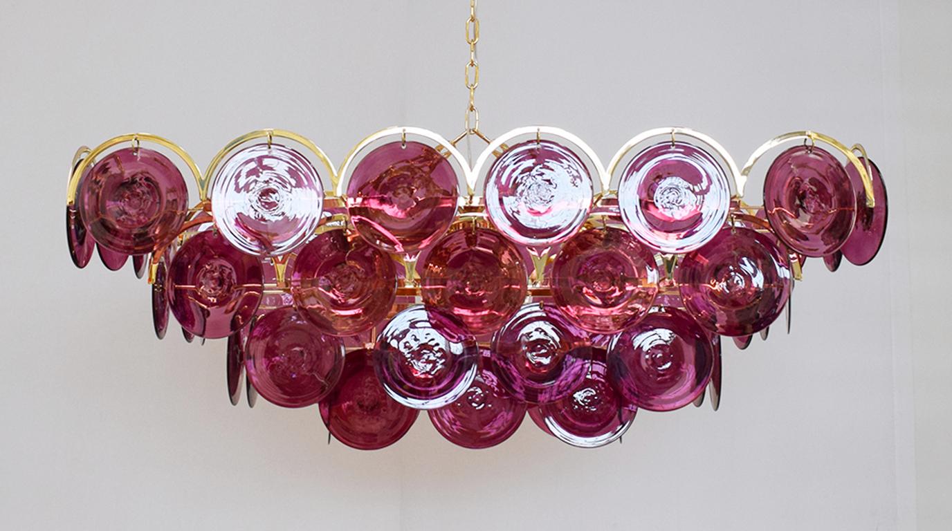 Moderno Lampadario Disco rettangolare di Fabio Ltd in vendita