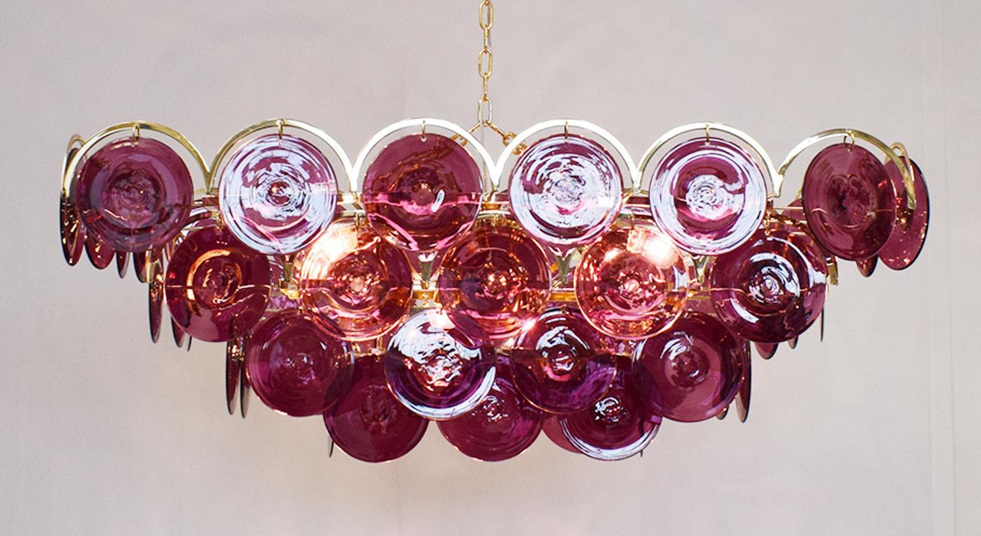 Italian Rectangular Disco Chandelier by Fabio Ltd For Sale