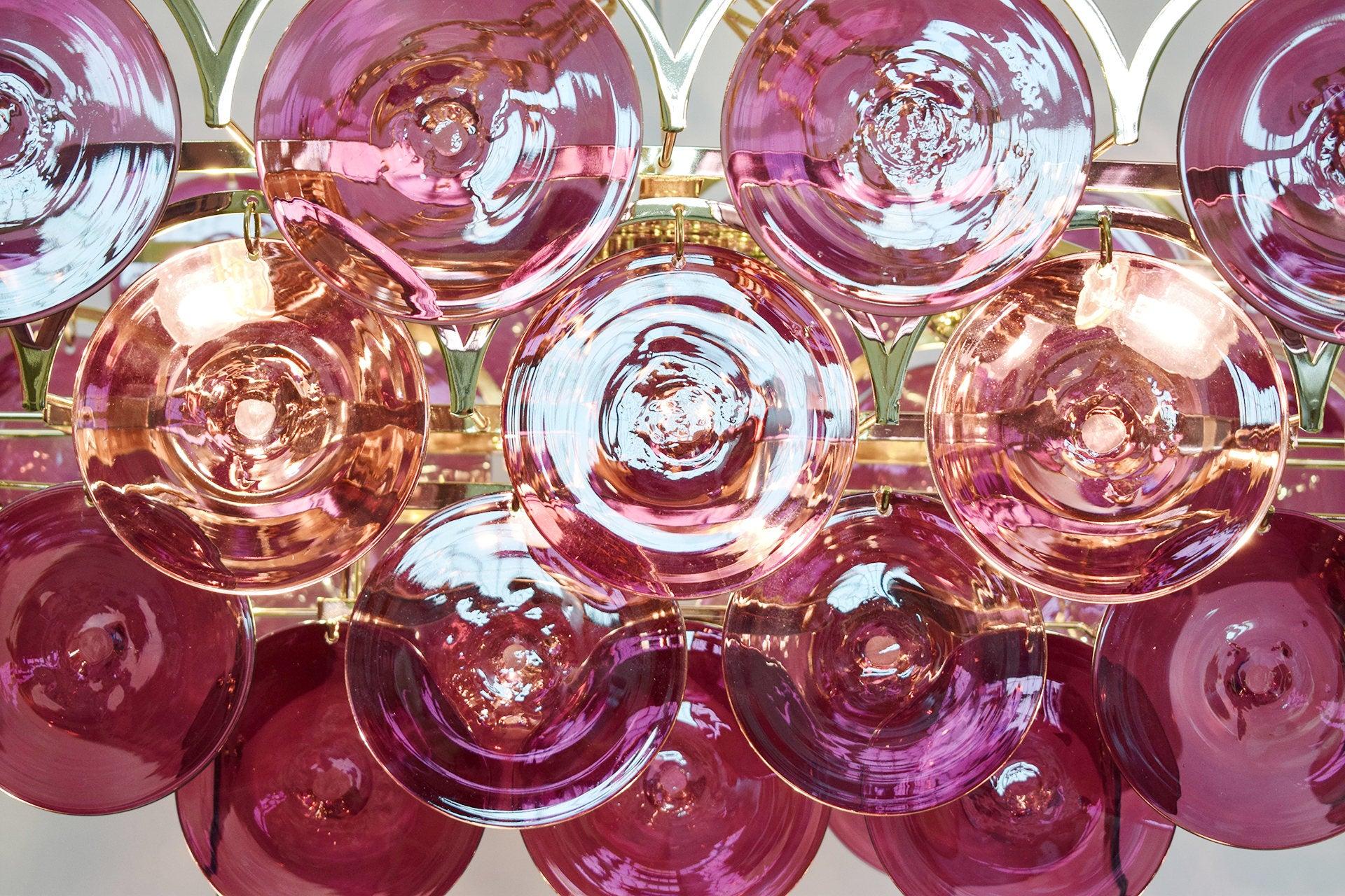 Blown Glass Rectangular Disco Chandelier by Fabio Ltd For Sale