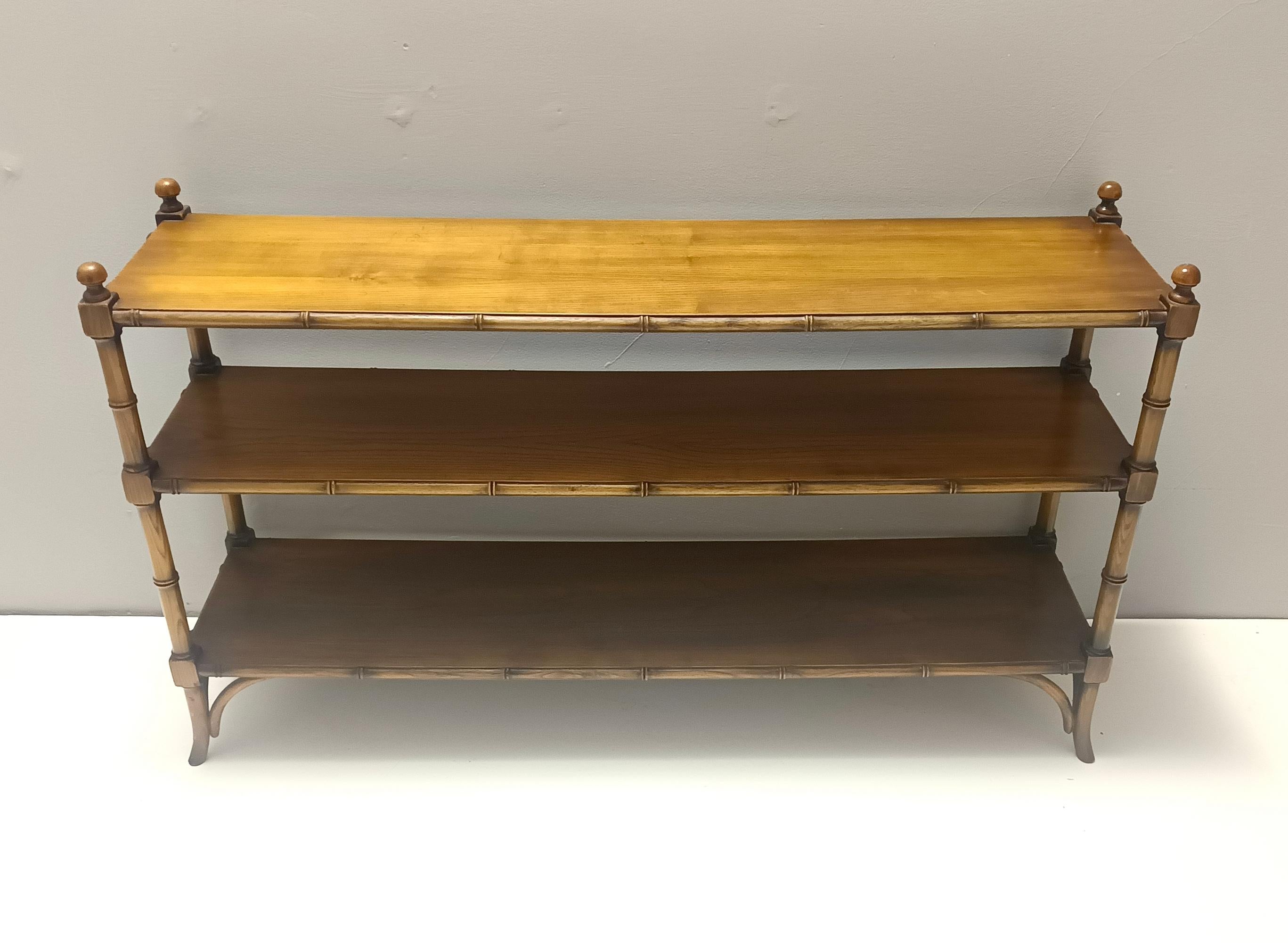 Rechteckige Durmast-Etagere / Konsolentisch mit zwei Ablagen, Italien im Zustand „Hervorragend“ im Angebot in Bresso, Lombardy