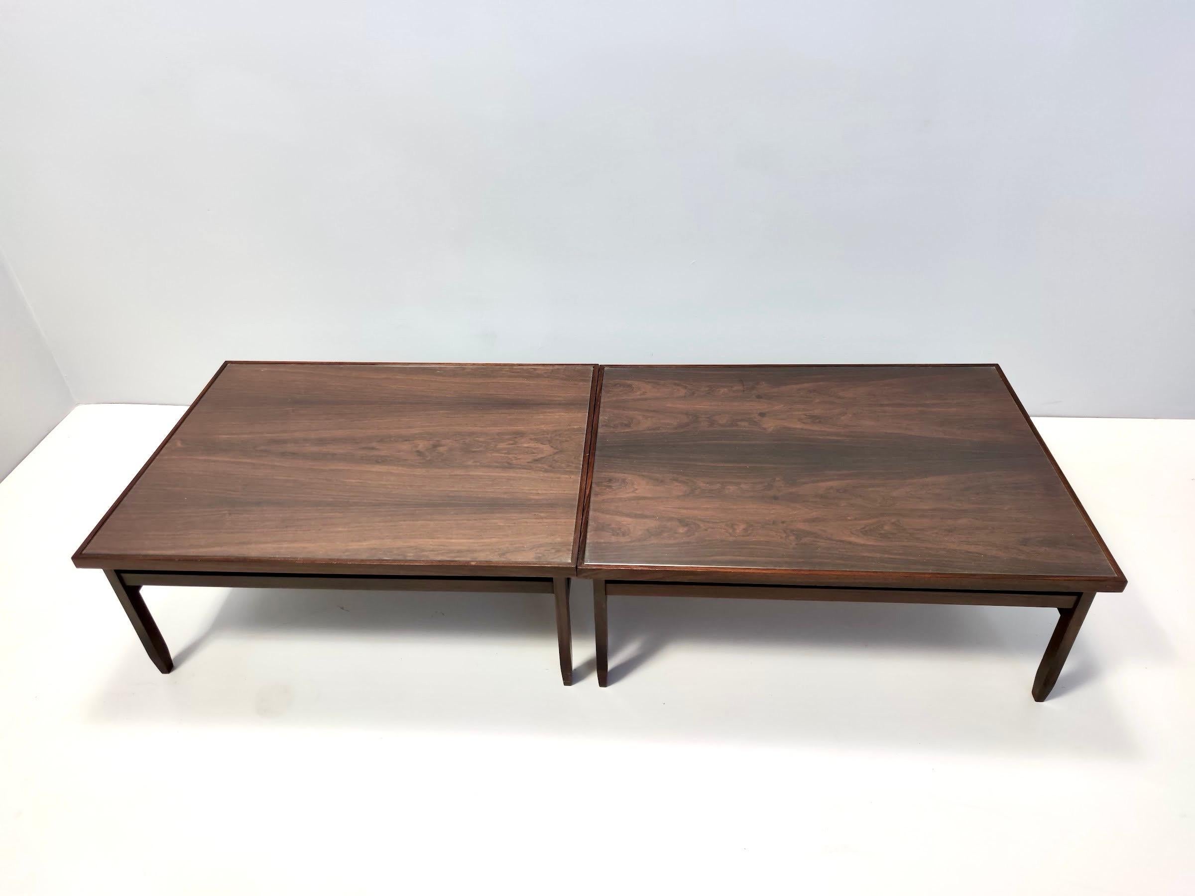Rectangular Ebonized Walnut and Glass Coffee Table, Italy For Sale 5