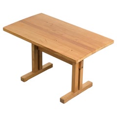 Rectangular elm table for Les Arcs, Charlotte Perriand, 1970s