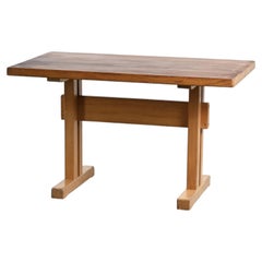Table rectangulaire en orme pour Les Arcs, Charlotte Perriand, 1970