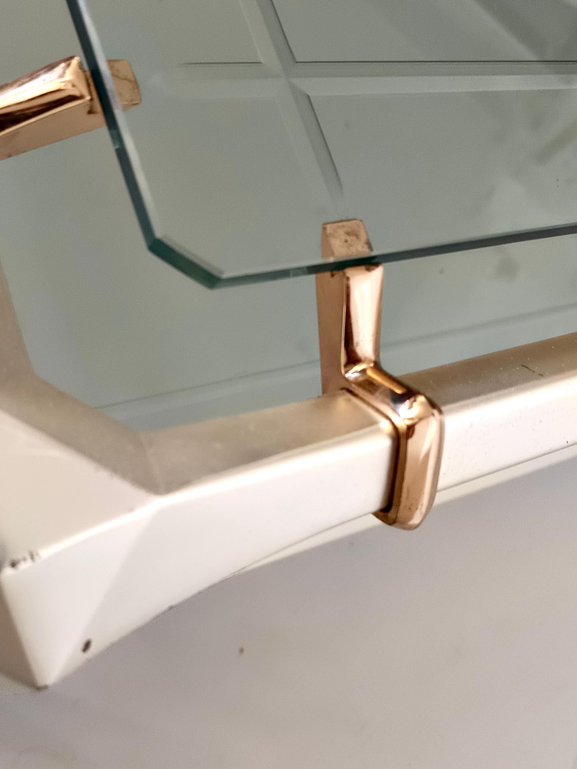 Rectangular Engraved Crystal and White Metal Coffee Table with a Lower Shelf For Sale 2