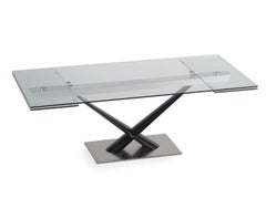 Rectangular extendable table in glass Naos Arcadio W 220/300 cm (86.6/118.1 in)
