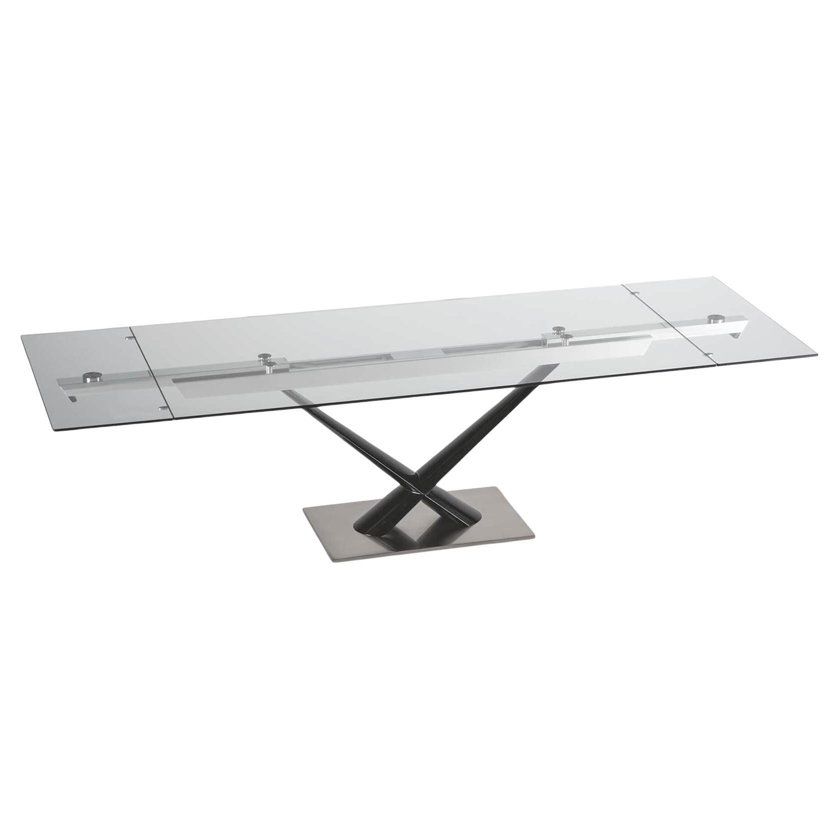 Rectangular extendable table in glass Naos Arcadio W 220/300 cm (86.6/118.1 in)