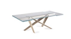 Rectangular extendable table in glass Naos DOUBLE W 220/300 cm (86.6/118.1 in)