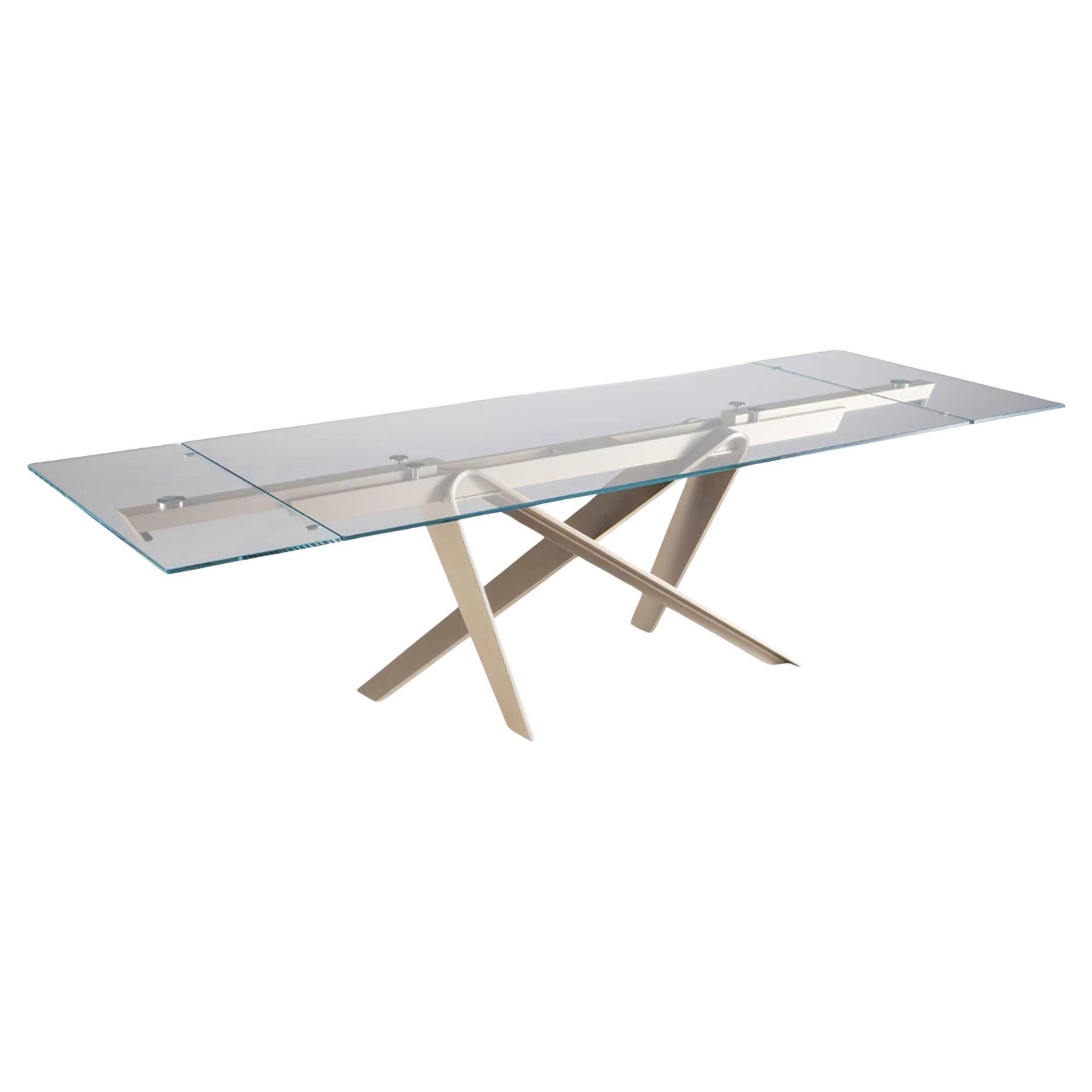 Rectangular extendable table in glass Naos DOUBLE W 220/300 cm (86.6/118.1 in)