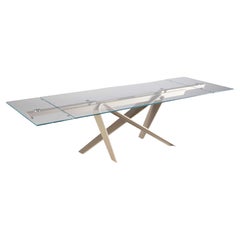 Rectangular extendable table in glass Naos DOUBLE W 220/300 cm (86.6/118.1 in)