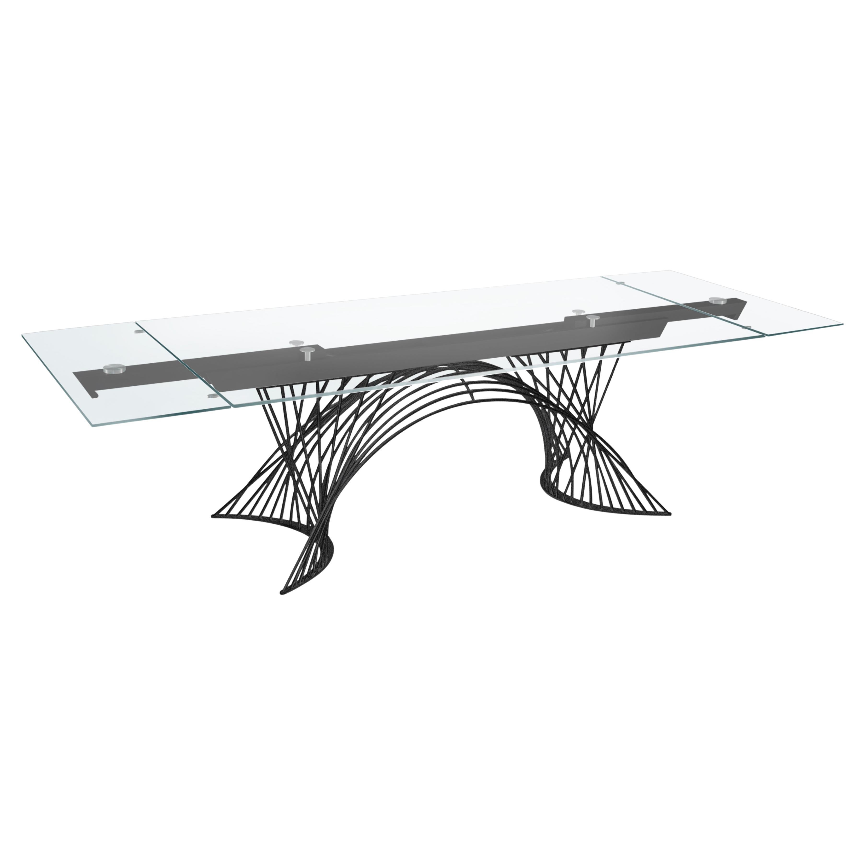Rectangular extendable table in glass Naos Latour - W 220/300cm (86.6/118.1 in)
