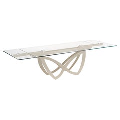 Rectangular extendable table in glass Naos PAR W 220/300 cm (86.6/118.1 in)