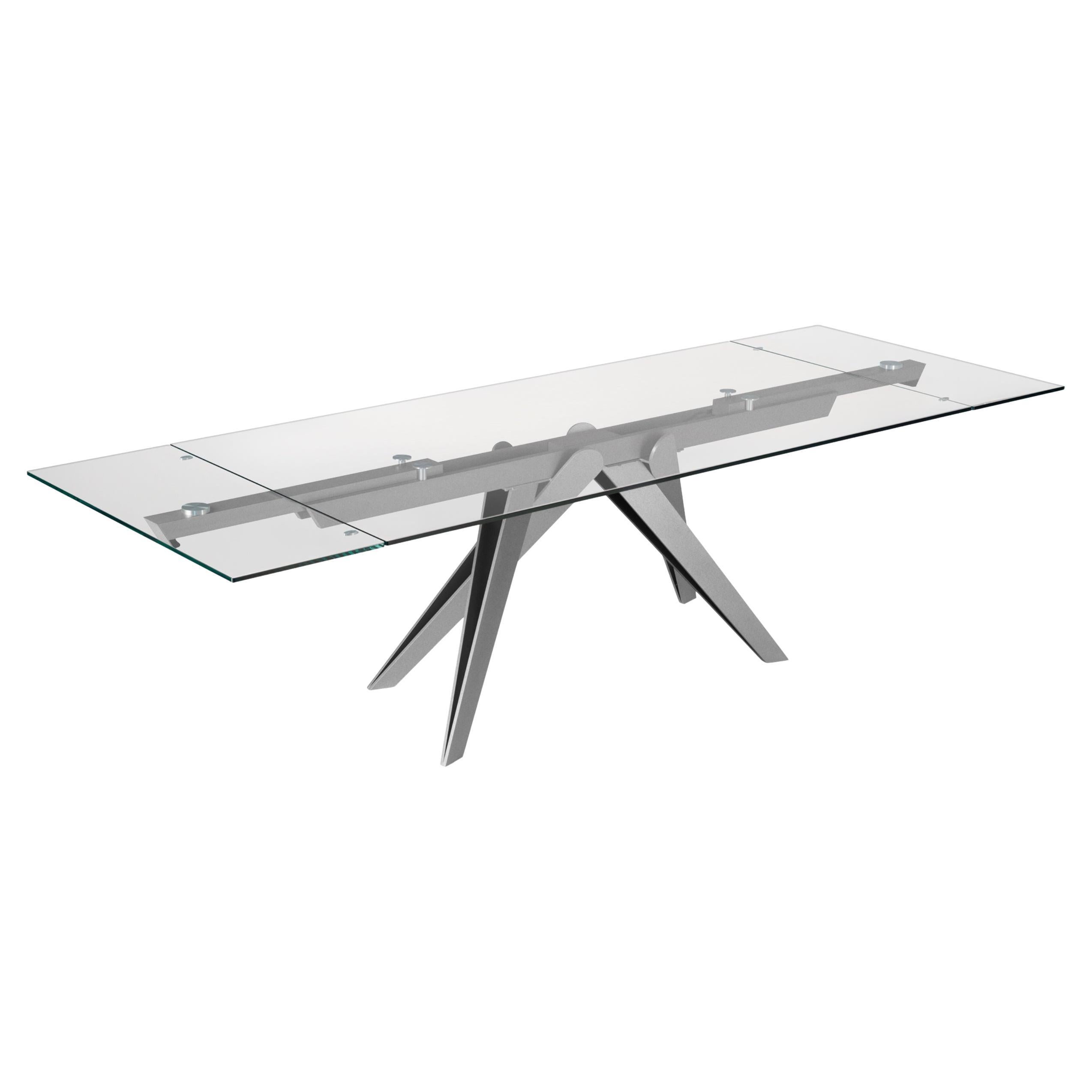 Rectangular extendable table in glass Naos Somnia W 220/300 cm (86.6/118.1 in)