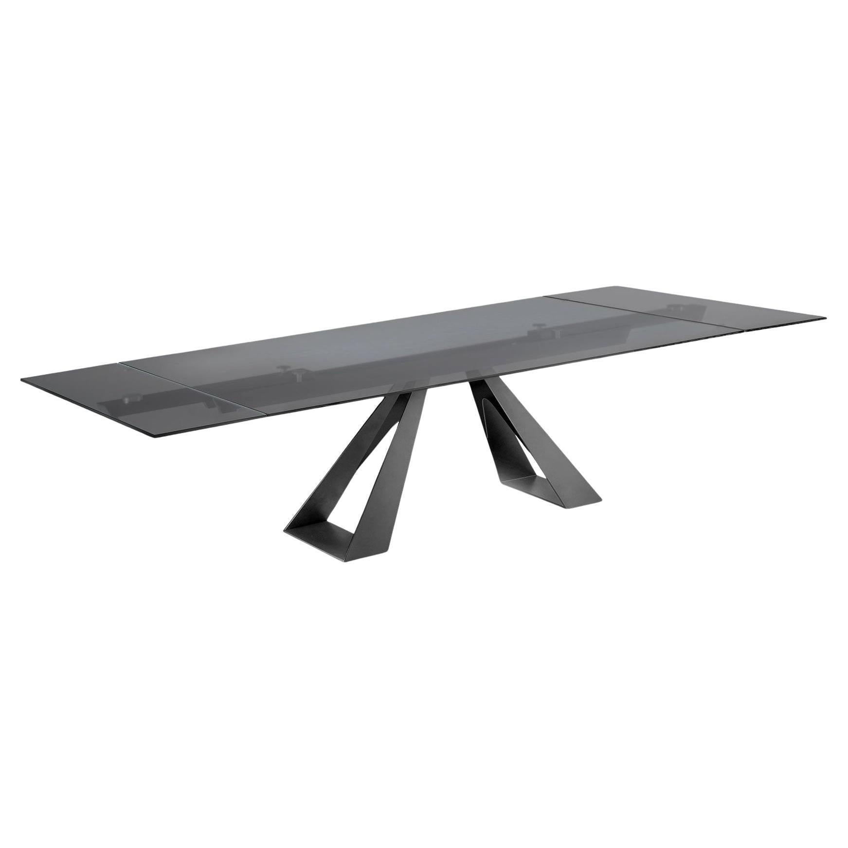 Rectangular extendable table Naos Diapason - Glass W 220/300 cm (86.6/118.1 in)