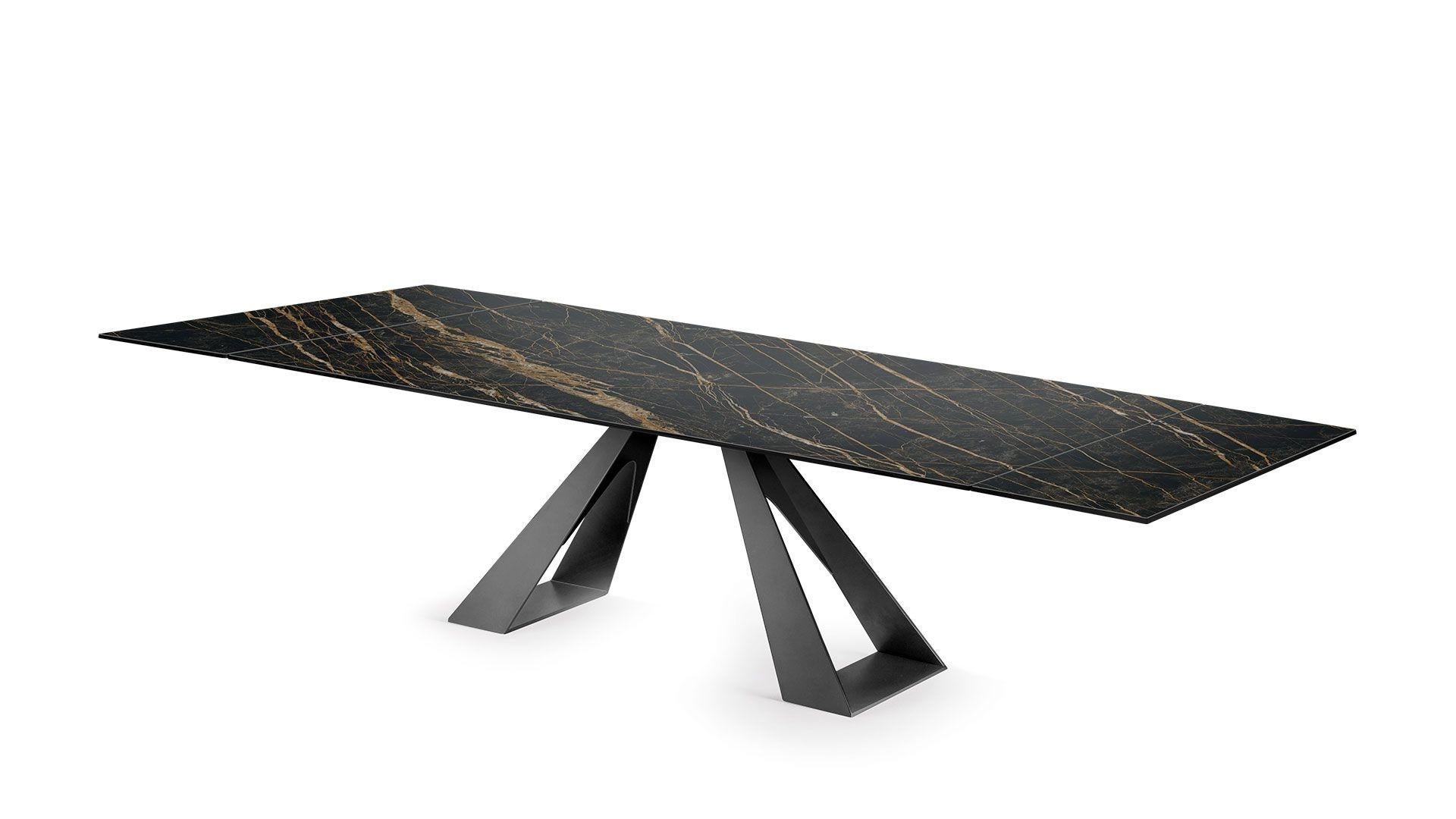 Italian Rectangular extendable table Naos Diapason W 220/300 cm (86.6/118.1 in) For Sale