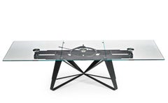 Rectangular extendable table Naos FLOCON - Glass W 200/280 cm (78.74/110.24 in)